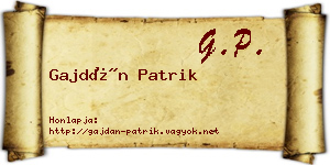 Gajdán Patrik névjegykártya