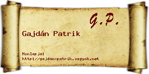 Gajdán Patrik névjegykártya